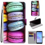 For Huawei Y6 (2018) / Honor 7A Coloured Drawing Cross Texture Horizontal Flip PU Leather Case with Holder & Card Slots & Wallet & Lanyard(Colorful  Cakes)