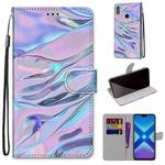 For Huawei Honor 8X Coloured Drawing Cross Texture Horizontal Flip PU Leather Case with Holder & Card Slots & Wallet & Lanyard(Fluorescent Water Texture)