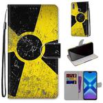 For Huawei Honor 8X Coloured Drawing Cross Texture Horizontal Flip PU Leather Case with Holder & Card Slots & Wallet & Lanyard(Yellow Black Logo)