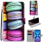 For Huawei Honor 8X Coloured Drawing Cross Texture Horizontal Flip PU Leather Case with Holder & Card Slots & Wallet & Lanyard(Colorful  Cakes)