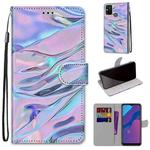 For Huawei Honor 9A Coloured Drawing Cross Texture Horizontal Flip PU Leather Case with Holder & Card Slots & Wallet & Lanyard(Fluorescent Water Texture)