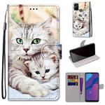 For Huawei Honor 9A Coloured Drawing Cross Texture Horizontal Flip PU Leather Case with Holder & Card Slots & Wallet & Lanyard(Big Cat Holding Kitten)