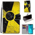 For Huawei Honor 9X Lite Coloured Drawing Cross Texture Horizontal Flip PU Leather Case with Holder & Card Slots & Wallet & Lanyard(Yellow Black Logo)