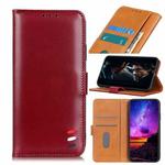 For Motorola Moto E7 (2020) 3-Color Pearl Texture Magnetic Buckle Horizontal Flip PU Leather Case with Card Slots & Wallet & Holder(Wine Red)