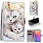 For Xiaomi Redmi 8A Coloured Drawing Cross Texture Horizontal Flip PU Leather Case with Holder & Card Slots & Wallet & Lanyard(Big Cat Holding Kitten)