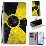 For Xiaomi Redmi 9A Coloured Drawing Cross Texture Horizontal Flip PU Leather Case with Holder & Card Slots & Wallet & Lanyard(Yellow Black Logo)