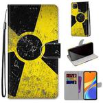 For Xiaomi Redmi 9C Coloured Drawing Cross Texture Horizontal Flip PU Leather Case with Holder & Card Slots & Wallet & Lanyard(Yellow Black Logo)