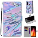 For Xiaomi Redmi Note 8 Coloured Drawing Cross Texture Horizontal Flip PU Leather Case with Holder & Card Slots & Wallet & Lanyard(Fluorescent Water Texture)