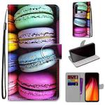 For Xiaomi Redmi Note 8 Coloured Drawing Cross Texture Horizontal Flip PU Leather Case with Holder & Card Slots & Wallet & Lanyard(Colorful Cakes)