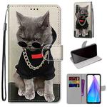 For Xiaomi Redmi Note 8T Coloured Drawing Cross Texture Horizontal Flip PU Leather Case with Holder & Card Slots & Wallet & Lanyard(Golden Chain Grey Cat)