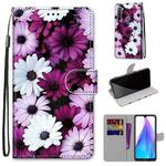 For Xiaomi Redmi Note 8T Coloured Drawing Cross Texture Horizontal Flip PU Leather Case with Holder & Card Slots & Wallet & Lanyard(Chrysanthemum Pink White Purple)