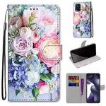 For Xiaomi Mi 10 Lite Coloured Drawing Cross Texture Horizontal Flip PU Leather Case with Holder & Card Slots & Wallet & Lanyard(Light Pink Bouquet)