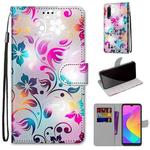 For Xiaomi Mi CC9e / A3 Coloured Drawing Cross Texture Horizontal Flip PU Leather Case with Holder & Card Slots & Wallet & Lanyard(Gradient Colorful Flower)