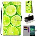 For Nokia 2.3 Coloured Drawing Cross Texture Horizontal Flip PU Leather Case with Holder & Card Slots & Wallet & Lanyard(Green Lemon)