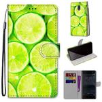 For Nokia 3 Coloured Drawing Cross Texture Horizontal Flip PU Leather Case with Holder & Card Slots & Wallet & Lanyard(Green Lemon)