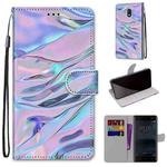 For Nokia 3 Coloured Drawing Cross Texture Horizontal Flip PU Leather Case with Holder & Card Slots & Wallet & Lanyard(Fluorescent Water Texture)