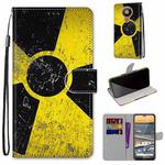 For Nokia 5.3 Coloured Drawing Cross Texture Horizontal Flip PU Leather Case with Holder & Card Slots & Wallet & Lanyard(Yellow Black Logo)