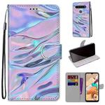 For LG K41s / K51s Coloured Drawing Cross Texture Horizontal Flip PU Leather Case with Holder & Card Slots & Wallet & Lanyard(Fluorescent Water Texture)