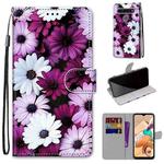 For LG K41s / K51s Coloured Drawing Cross Texture Horizontal Flip PU Leather Case with Holder & Card Slots & Wallet & Lanyard(Chrysanthemum Pink White Purple)