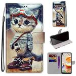 For LG K61 Coloured Drawing Cross Texture Horizontal Flip PU Leather Case with Holder & Card Slots & Wallet & Lanyard(Leather Shoes Cat)