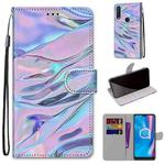 For Alcatel 1SE (2020) Coloured Drawing Cross Texture Horizontal Flip PU Leather Case with Holder & Card Slots & Wallet & Lanyard(Fluorescent Water Texture)