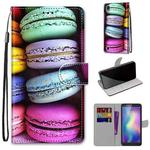 For ZTE Blade A5 2019 Coloured Drawing Cross Texture Horizontal Flip PU Leather Case with Holder & Card Slots & Wallet & Lanyard(Colorful Cakes)