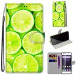 For ZTE Blade A6 / A6 Lite Coloured Drawing Cross Texture Horizontal Flip PU Leather Case with Holder & Card Slots & Wallet & Lanyard(Green Lemon)