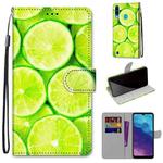 For ZTE Blade A7 2020 Coloured Drawing Cross Texture Horizontal Flip PU Leather Case with Holder & Card Slots & Wallet & Lanyard(Green Lemon)