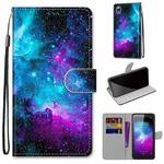 For ZTE Blade L8 / A3 2019 Coloured Drawing Cross Texture Horizontal Flip PU Leather Case with Holder & Card Slots & Wallet & Lanyard(Purple Green Starry Sky)