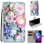 For ZTE Blade L8 / A3 2019 Coloured Drawing Cross Texture Horizontal Flip PU Leather Case with Holder & Card Slots & Wallet & Lanyard(Light Pink Bouquet)