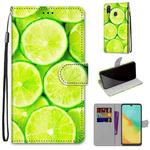 For ZTE Blade V10 Vita Coloured Drawing Cross Texture Horizontal Flip PU Leather Case with Holder & Card Slots & Wallet & Lanyard(Green Lemon)