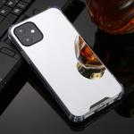 For iPhone 11 TPU + Acrylic Four Drop Luxury Plating Mirror Phone Case Cover(Silver)