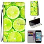 Coloured Drawing Cross Texture Horizontal Flip PU Leather Case with Holder & Card Slots & Wallet & Lanyard For iPhone 6 / 6s(Green Lemon)