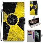 For iPhone 11 Pro Max Coloured Drawing Cross Texture Horizontal Flip PU Leather Case with Holder & Card Slots & Wallet & Lanyard (Yellow Black Logo)