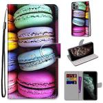 For iPhone 11 Pro Max Coloured Drawing Cross Texture Horizontal Flip PU Leather Case with Holder & Card Slots & Wallet & Lanyard (Colorful Cakes)