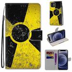 For iPhone 12 mini Coloured Drawing Cross Texture Horizontal Flip PU Leather Case with Holder & Card Slots & Wallet & Lanyard (Yellow Black Logo)