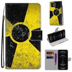 For iPhone 12 / 12 Pro Coloured Drawing Cross Texture Horizontal Flip PU Leather Case with Holder & Card Slots & Wallet & Lanyard(Yellow Black Logo)