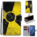 For Samsung Galaxy A8 2018 Coloured Drawing Cross Texture Horizontal Flip PU Leather Case with Holder & Card Slots & Wallet & Lanyard(Yellow and Black Signs)