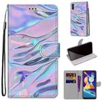 For Samsung Galaxy M11 & A11 Coloured Drawing Cross Texture Horizontal Flip PU Leather Case with Holder & Card Slots & Wallet & Lanyard(Fluorescent Water Pattern)