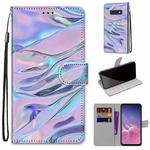 For Samsung Galaxy S10e Coloured Drawing Cross Texture Horizontal Flip PU Leather Case with Holder & Card Slots & Wallet & Lanyard(Fluorescent Water Pattern)