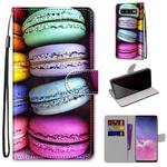 For Samsung Galaxy S10+ Coloured Drawing Cross Texture Horizontal Flip PU Leather Case with Holder & Card Slots & Wallet & Lanyard(Colorful Layer Cake)