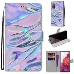For Samsung Galaxy S20 FE 5G Coloured Drawing Cross Texture Horizontal Flip PU Leather Case with Holder & Card Slots & Wallet & Lanyard(Fluorescent Water Pattern)