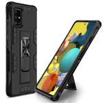 For Samsung Galaxy A71 5G Soldier Armor Shockproof TPU + PC Magnetic Protective Case with Holder(Black)