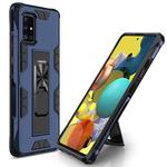 For Samsung Galaxy A51 Soldier Armor Shockproof TPU + PC Magnetic Protective Case with Holder(Blue)