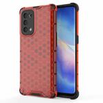 For Oppo Reno5 Pro 5G Shockproof Honeycomb PC + TPU Case(Red)