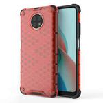 For Xiaomi Redmi Note 9 5G Shockproof Honeycomb PC + TPU Case(Red)