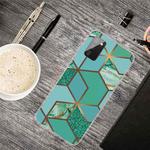 For Samsung Galaxy A02s (US Version) Marble Shockproof  TPU Protective Case(Rhombus Green)