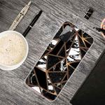 For Samsung Galaxy A02s (US Version) Marble Shockproof  TPU Protective Case(Rhombus Black)