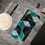 For Samsung Galaxy A02s (US Version) Marble Shockproof  TPU Protective Case(Rhombus Dark Green)