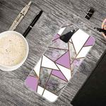 For Samsung Galaxy A02s (US Version) Marble Shockproof  TPU Protective Case(Rhombus Gray Purple)